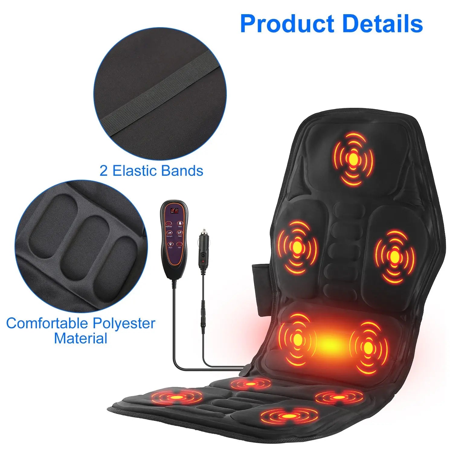 1Pc Full Body Massage Chair Pad With Heat Multifunctional Back Massager With Pinpoint Massage Vibration Timer For Home Office Car Use Kore Shopping