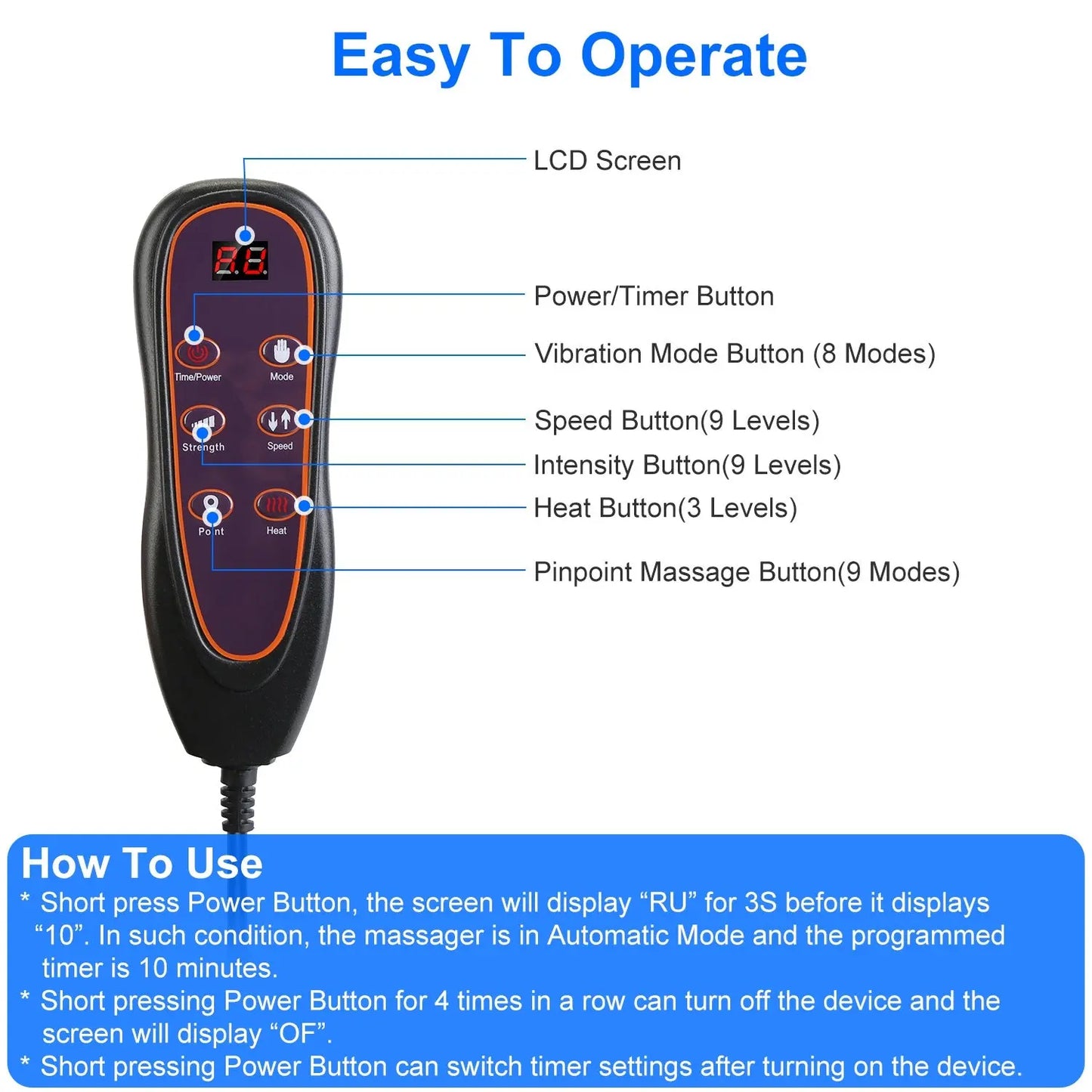 1Pc Full Body Massage Chair Pad With Heat Multifunctional Back Massager With Pinpoint Massage Vibration Timer For Home Office Car Use Kore Shopping