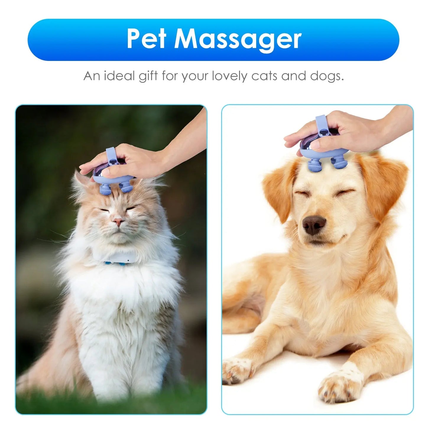 1Pc Electric Scalp Massager Rechargeable Head Mssager IPX7 Waterproof Dog Cat Massager With Red Light 3 Modes 3 Types Of Massage Claws For Men Women Elders Kore Shopping