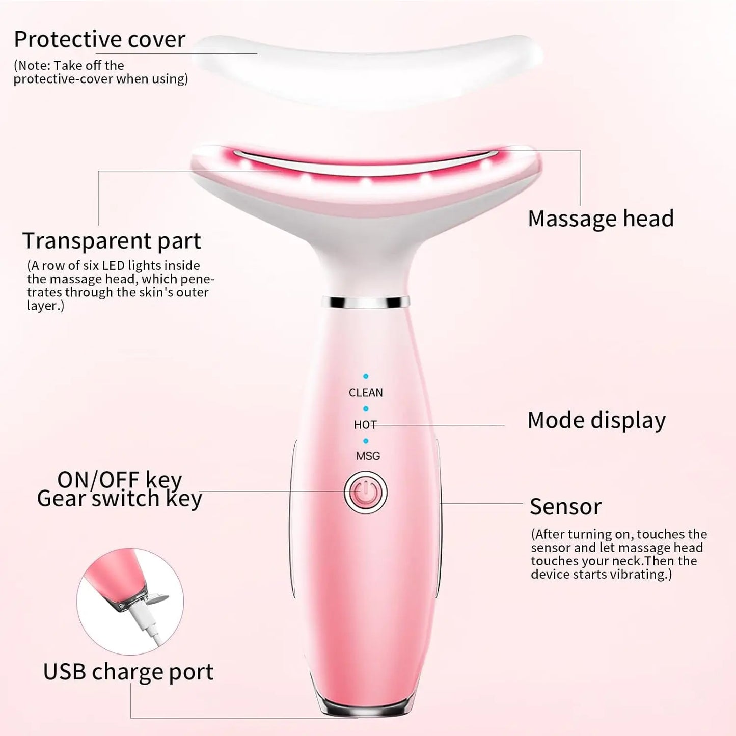 Neck Face Massager, Skin Care Face Massage Tool, 3-in-1 Facial Massager, Face Sculpting Tool With Thermals, Vibration Kore Shopping