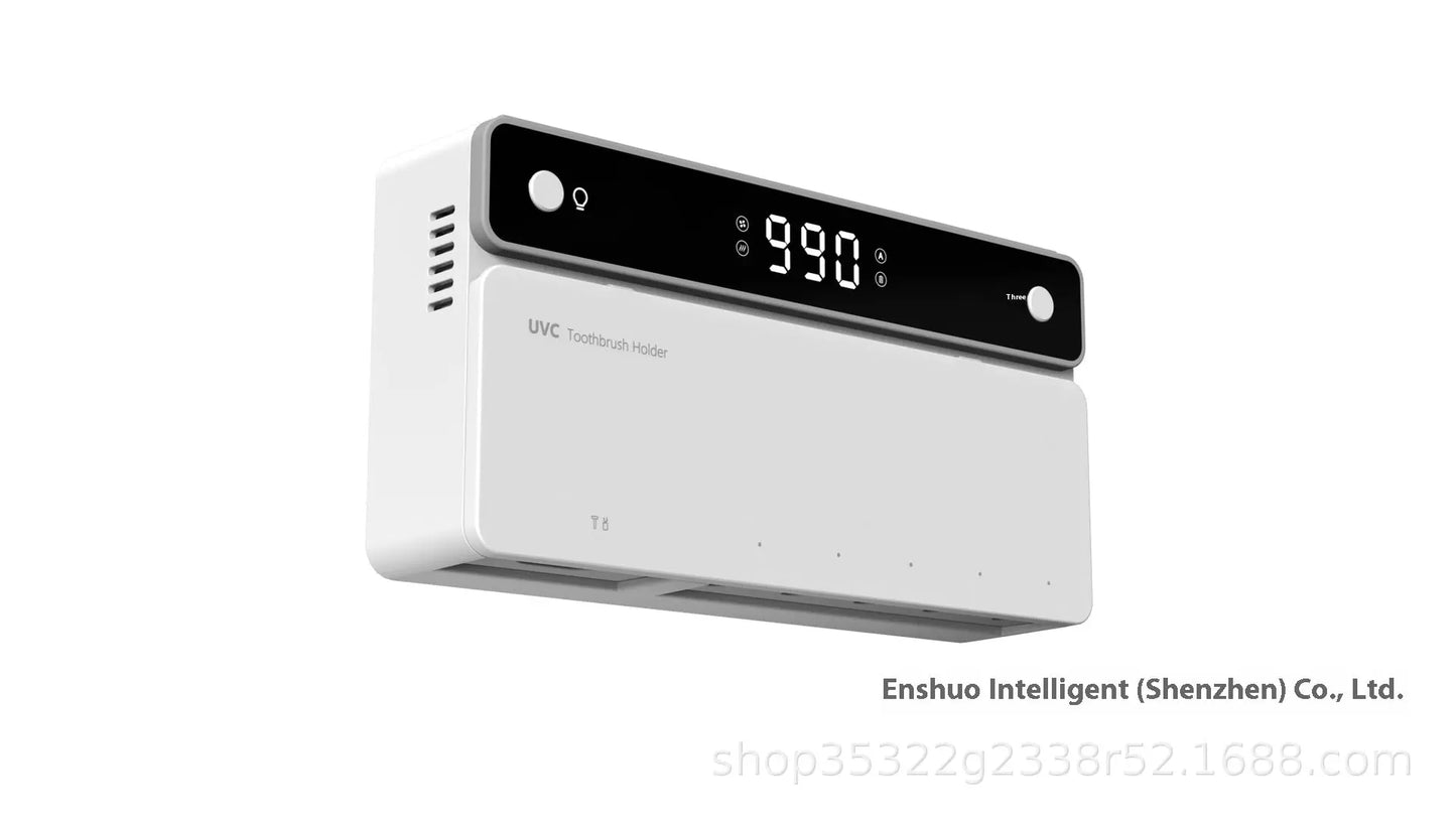 Toothbrush Sterilizer, Ultraviolet Disinfection Box, Automatic Drying Electric Bathroom Shelf, Wall-mounted, Drill-free Kore Shopping