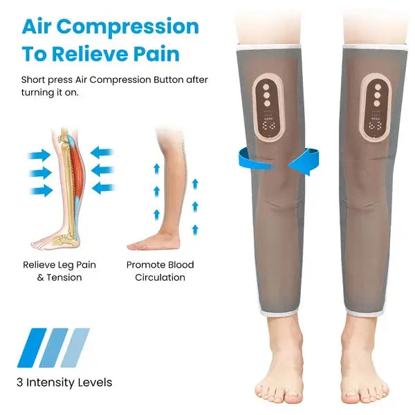 Cordless Leg Massager Air Compression Massager With Heat Thigh Knee Calf Massager With 3 Modes Adjustable Wrap For Pain Relief Kore Shopping