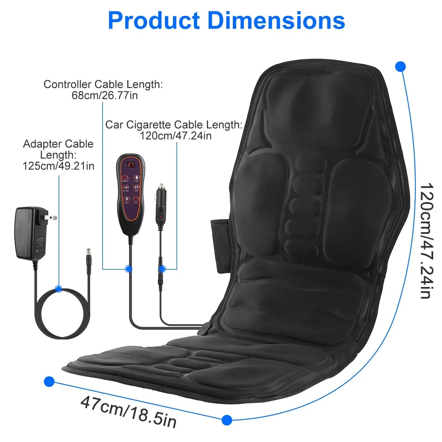 1Pc Full Body Massage Chair Pad With Heat Multifunctional Back Massager With Pinpoint Massage Vibration Timer For Home Office Car Use Kore Shopping