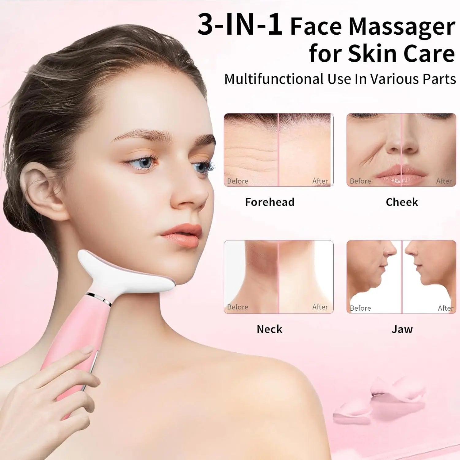 Neck Face Massager, Skin Care Face Massage Tool, 3-in-1 Facial Massager, Face Sculpting Tool With Thermals, Vibration Kore Shopping