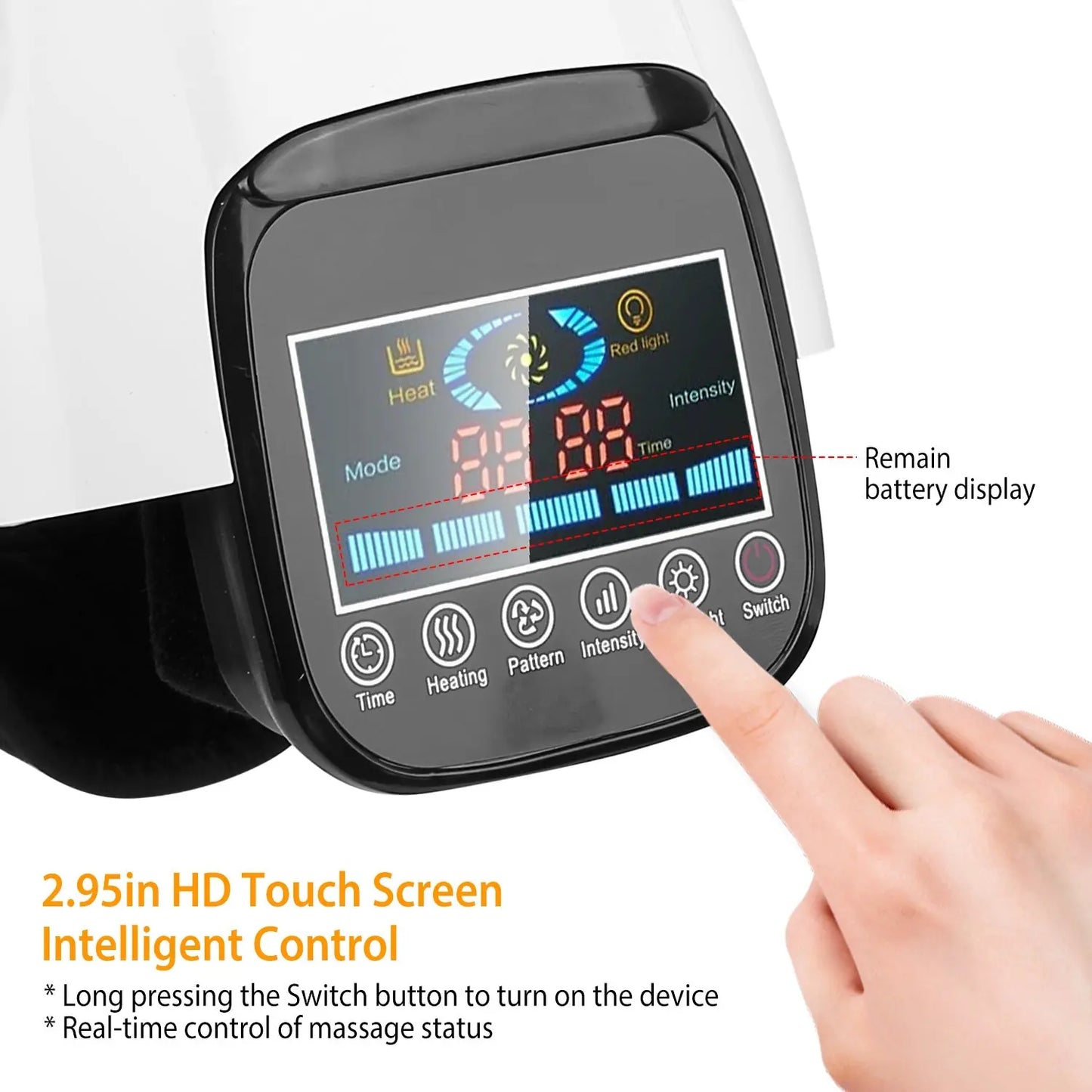 1Pc Electric Rechargeable Knee Massager Infrared Heat Pain Relief Therapy Knee Brace Wrap With Air Pressure Kneading Timer Temperature Adjustment Kore Shopping