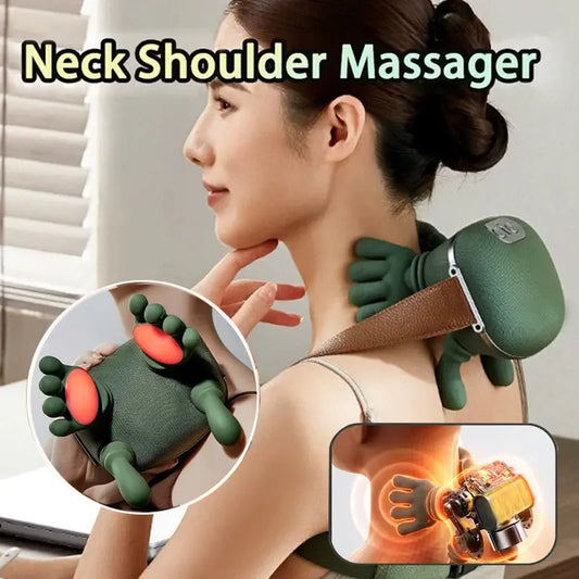 Electric Neck And Shoulder Muscle Massager Wireless Shoulder And Back Kneading Massage Shawl Neck Masajeador Relax Pain Relief Kore Shopping