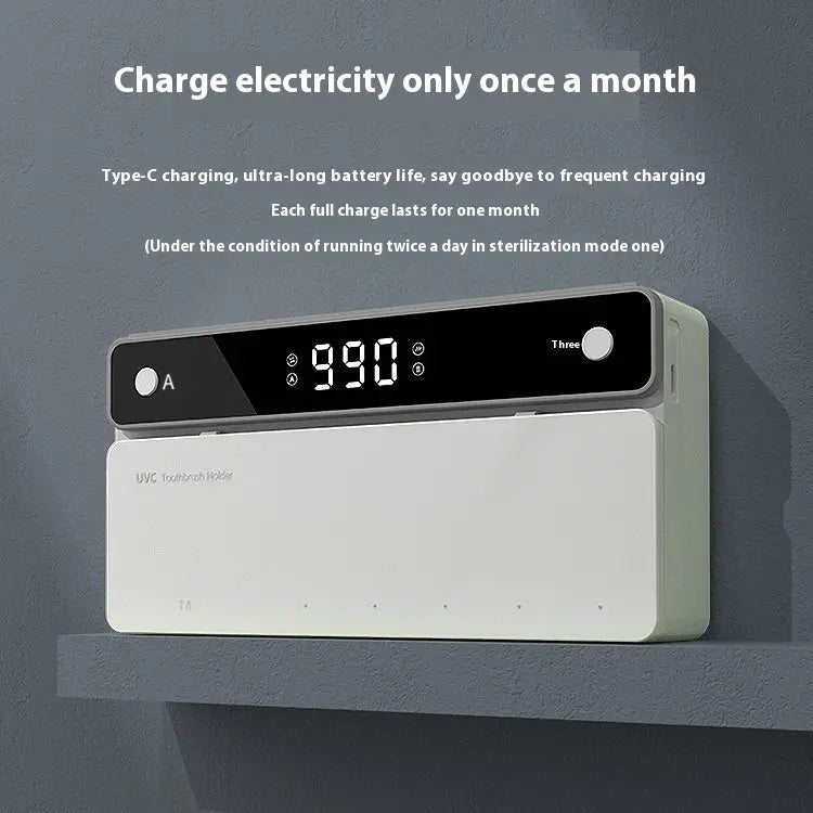 Toothbrush Sterilizer, Ultraviolet Disinfection Box, Automatic Drying Electric Bathroom Shelf, Wall-mounted, Drill-free Kore Shopping