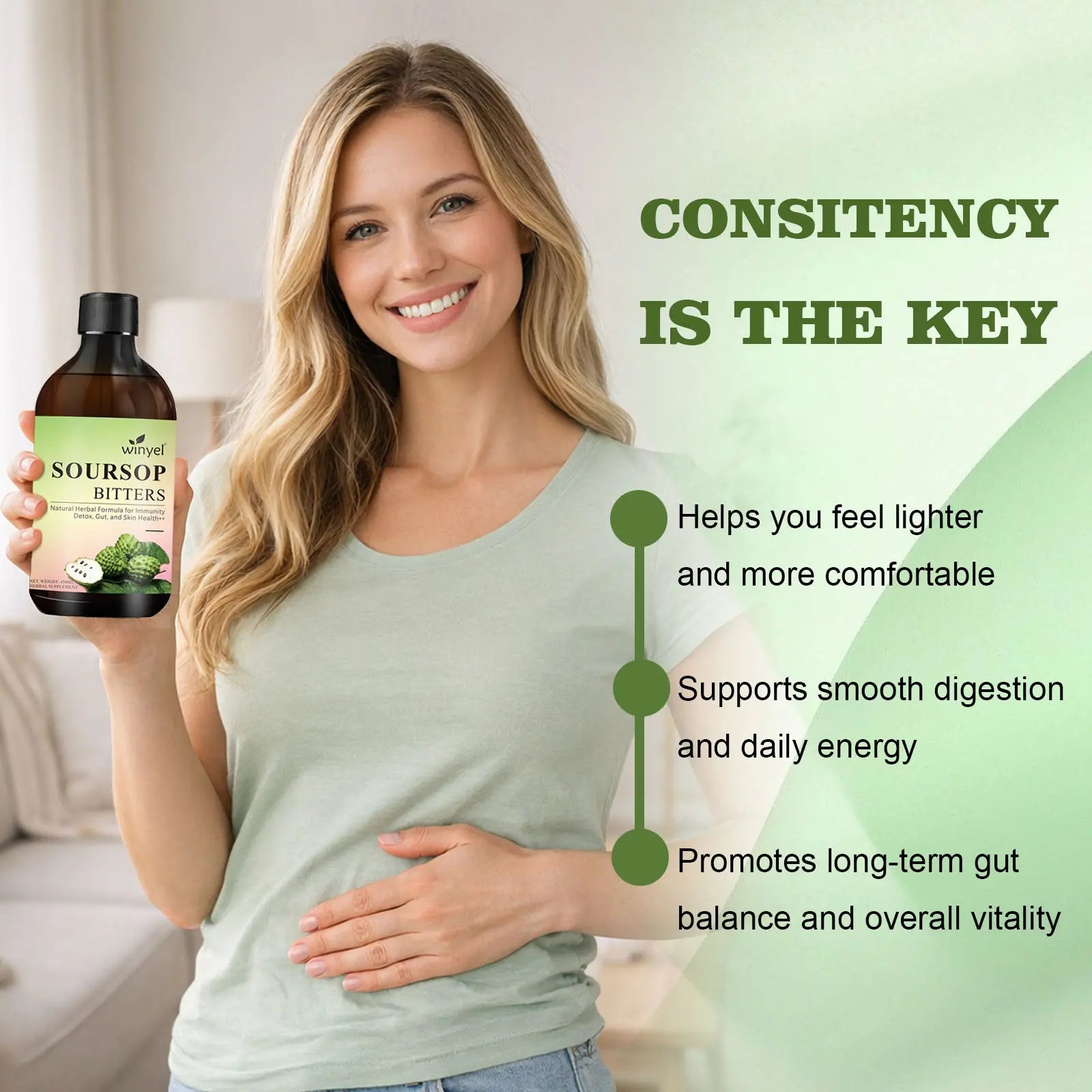 Soursop Liquid Contains Black Seeds, Moringa, And Turmeric, And Is Beneficial For Digestion And Gut Health, As Well As Providing Antioxidants, Skin Health, And Immune Support. It's A Pure 16-herb Form Kore Shopping