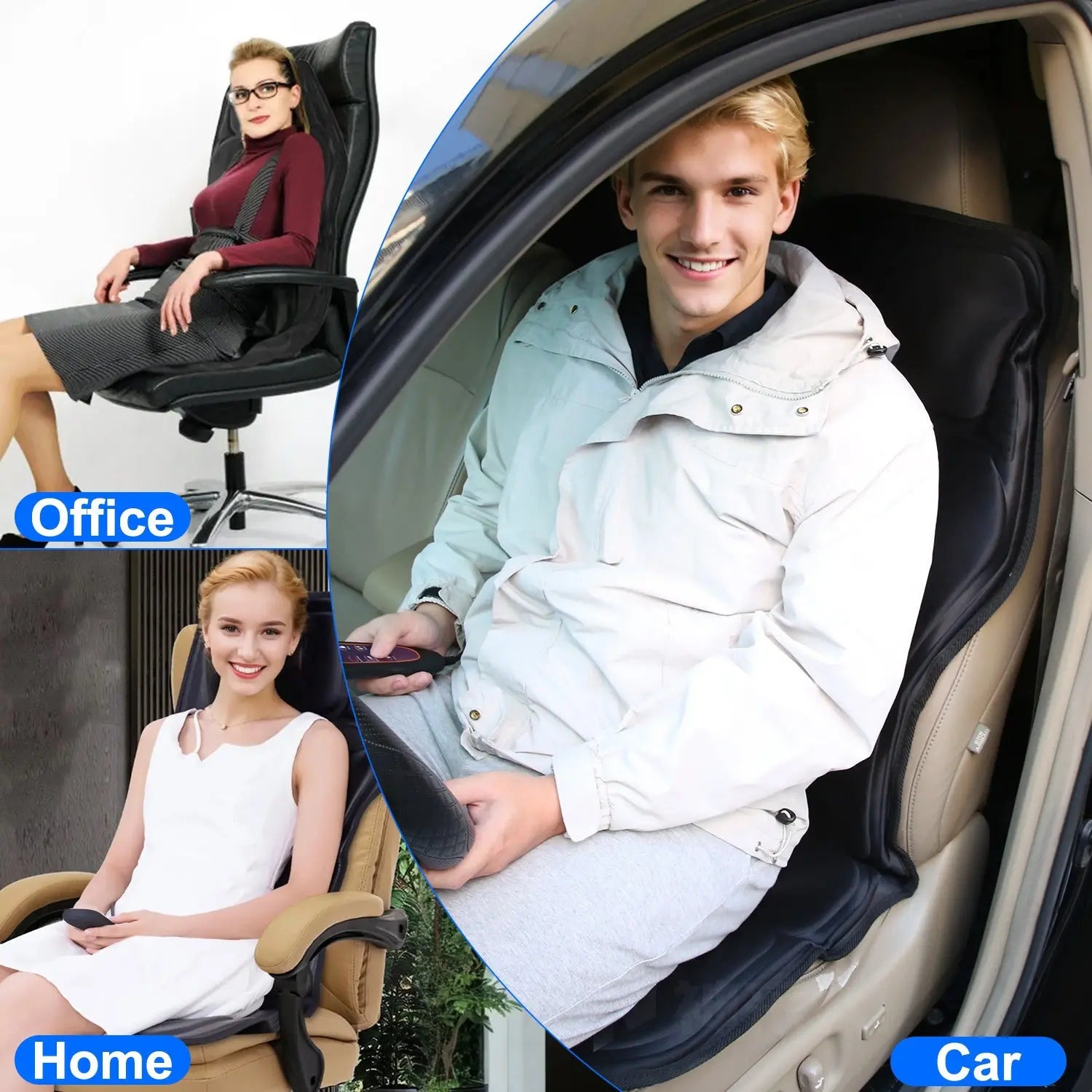 1Pc Full Body Massage Chair Pad With Heat Multifunctional Back Massager With Pinpoint Massage Vibration Timer For Home Office Car Use Kore Shopping