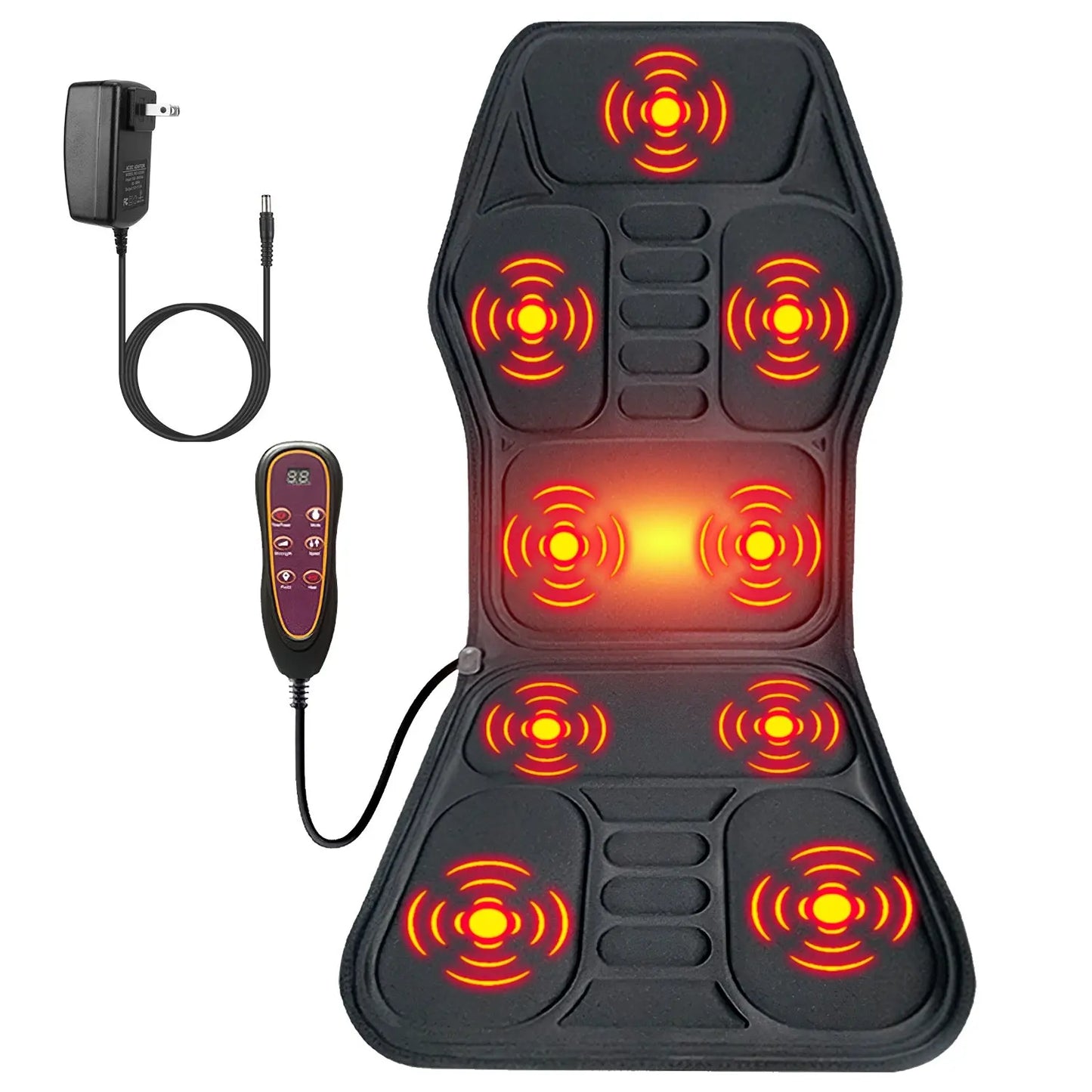 1Pc Full Body Massage Chair Pad With Heat Multifunctional Back Massager With Pinpoint Massage Vibration Timer For Home Office Car Use Kore Shopping