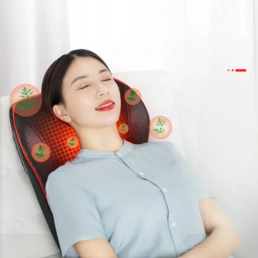 Electric back massager pillow massage body neck with heat Kore Shopping