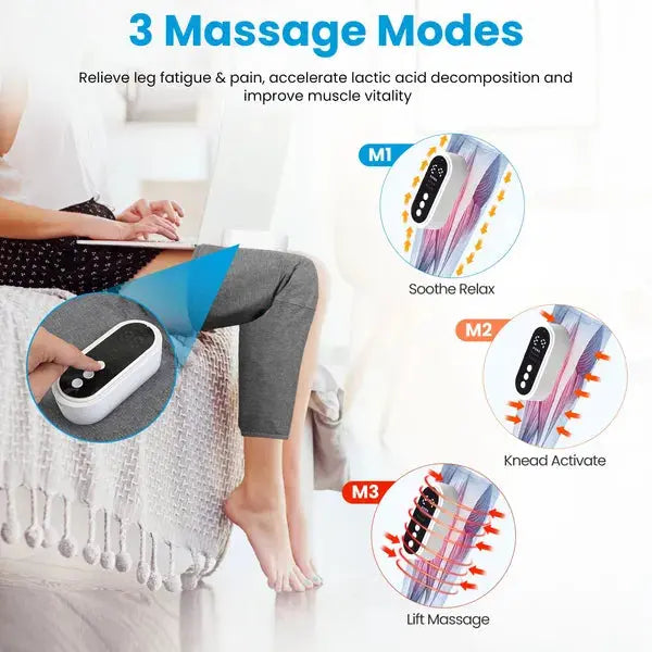 Cordless Leg Massager Air Compression Massager With Heat Thigh Knee Calf Massager With 3 Modes Adjustable Wrap For Pain Relief Kore Shopping