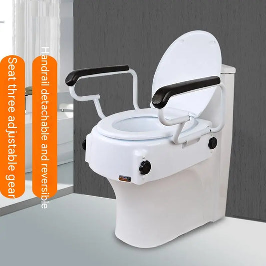 Elderly Toilet Height Booster With Armrest Cover Portable Heightening Insole Rehabilitation Care Kore Shopping